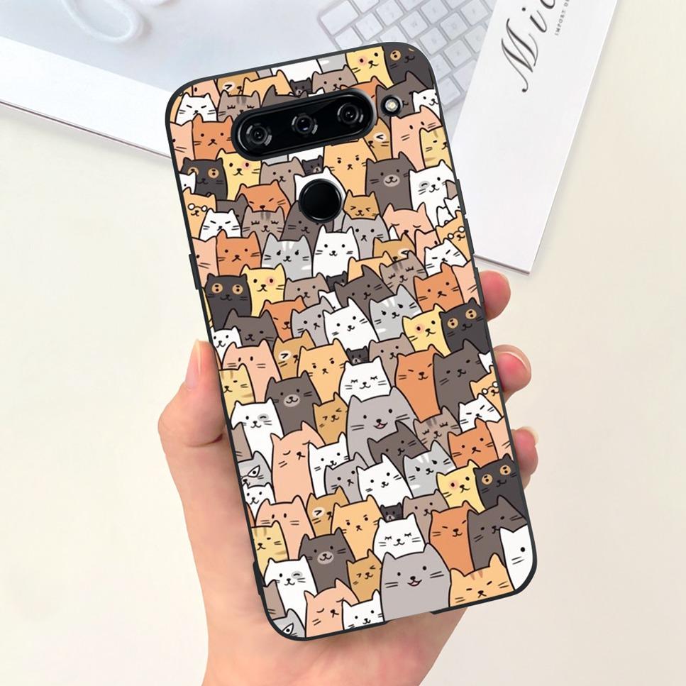 Case For LG V40 ThinQ Cartoon Astronaut Dinosaur Soft Silicon Black Cover For LG V50 V50S ThinQ 5G LG V30 2017 Bumper Phone Case
