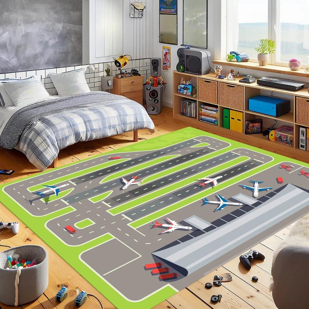 Airport Rug Fly Rug RunwayCarpet Living Room Kids Rug Non-Slip Floor Mat Area Rug Kids Room Rug Gift for Kids