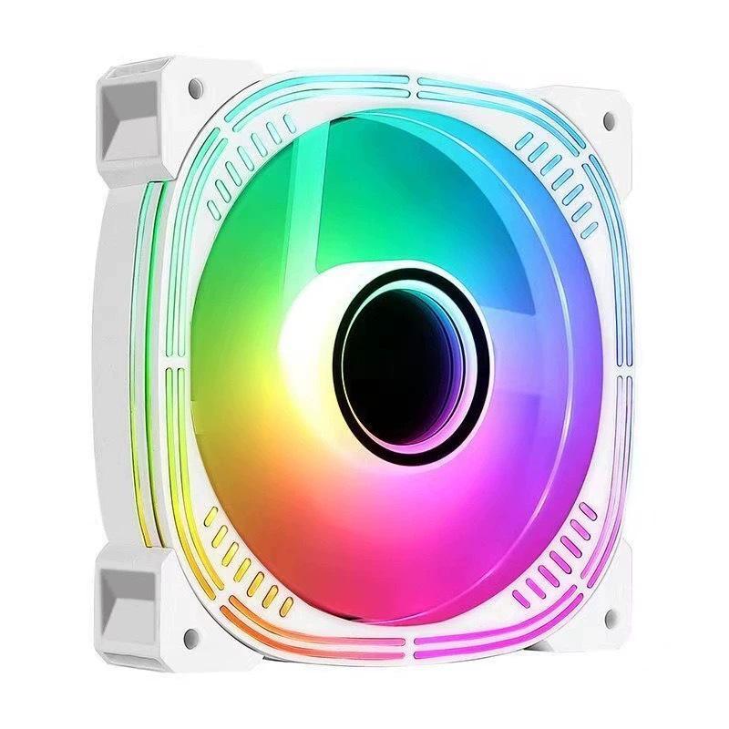 AGB 12 см RGB вентилятор для корпуса с регулируемой температурой, большой 4-контактный, белый/черный, синхронное охлаждение