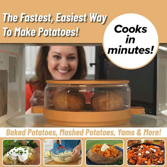 Microwave Potato Steamer for Cooks Tender Fluffy Potatoes BPA-Free Bacon Potato Cans Evenly Cooked Potato Pot Versatile Baking Potatoes Cooker