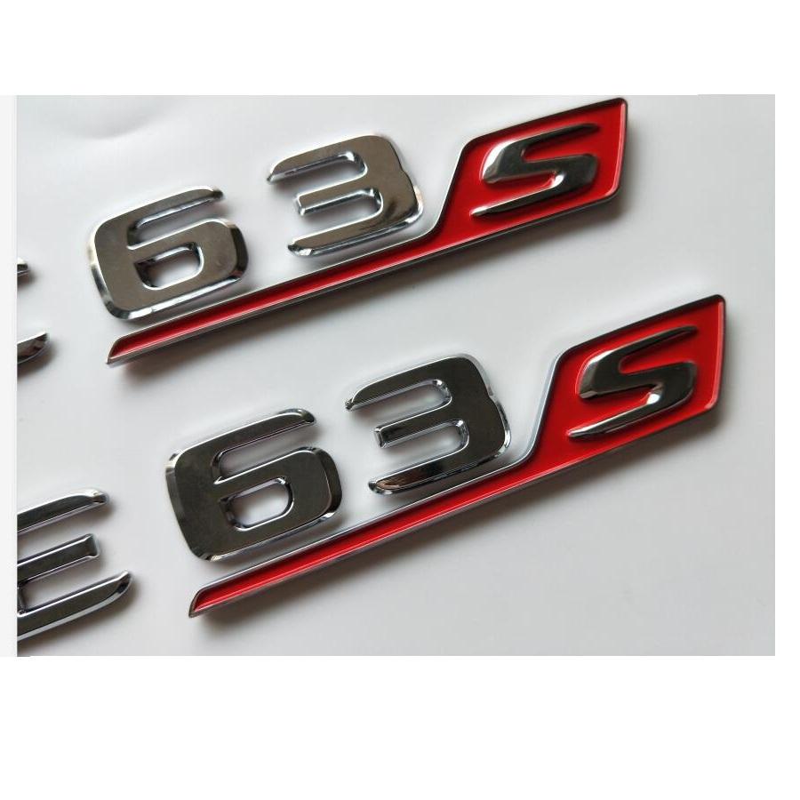 Chrome Red Letters C63s E63s S Trunk Emblems Badges for Mercedes Benz W205 W212 W213 AMG BS3