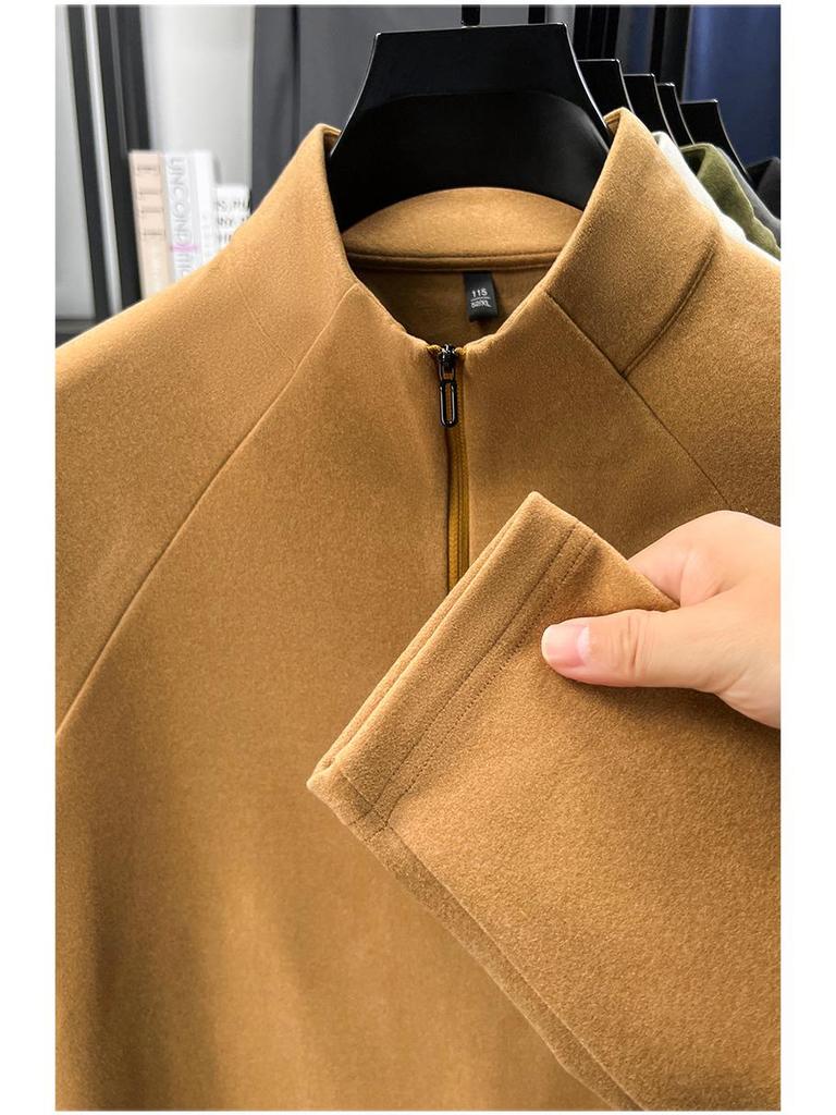 Мужская термофлисовая толстовка с полумолнией и длинным рукавом