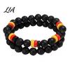 Beaded Accessories Natural Obsidian Stone Bracelet for Men, 8mm Rock Simple Men Wrist Decor Stretch Bracelet, Stackable Elastic Wristband Daily