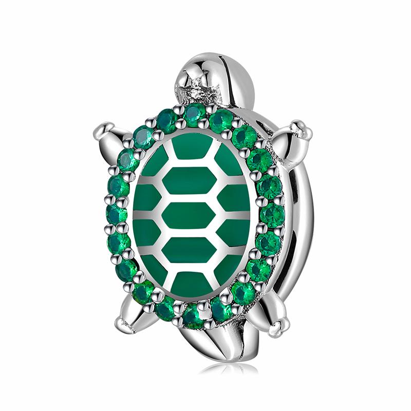 Designer Charms 925 Sterling Silver Tortoise Panda Unicorn Clip Beads with Clear CZ Bead Charms for Reflection Bracelet Jewelry
