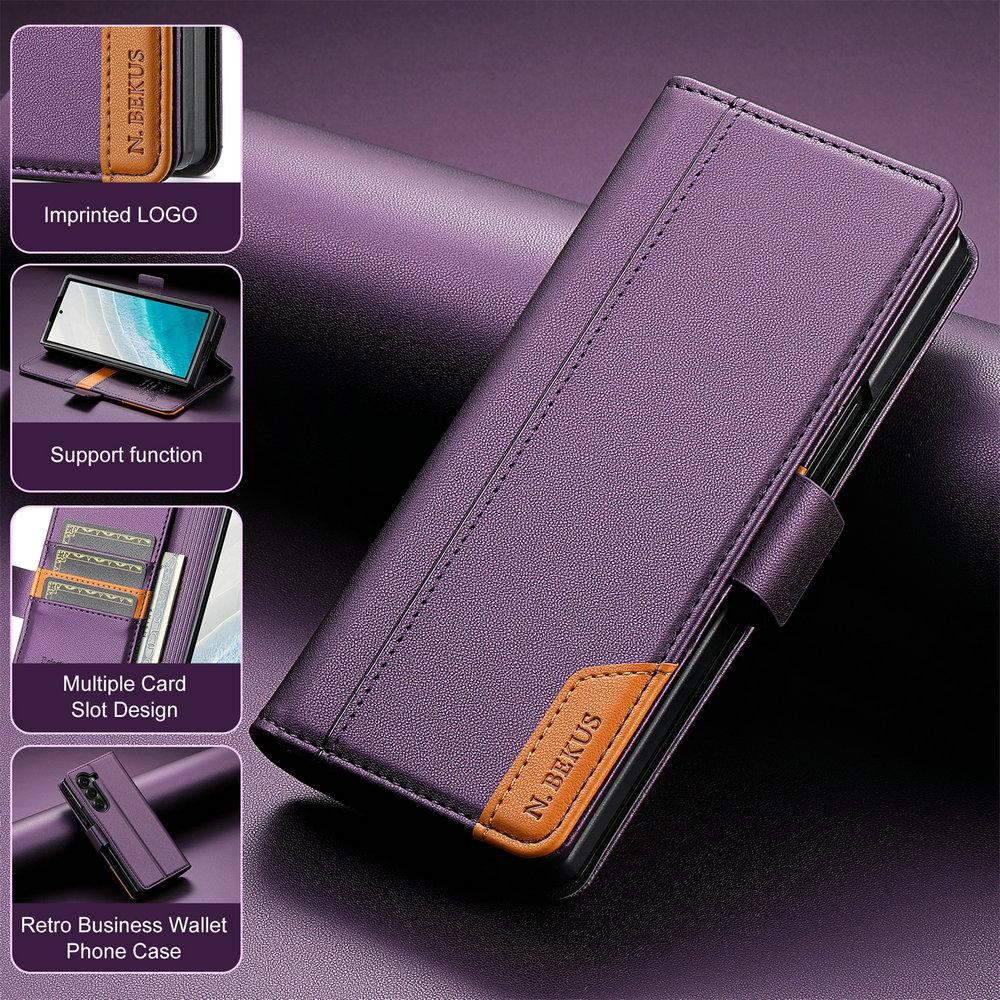 RFID Кожаный Кошелек Чехол для Samsung Galaxy Z Fold 7 5G 2025 Чехол-книжка Магнитный Бумажник Etui Samsung Z Fold7 6 5 4 3 Складная Обложка