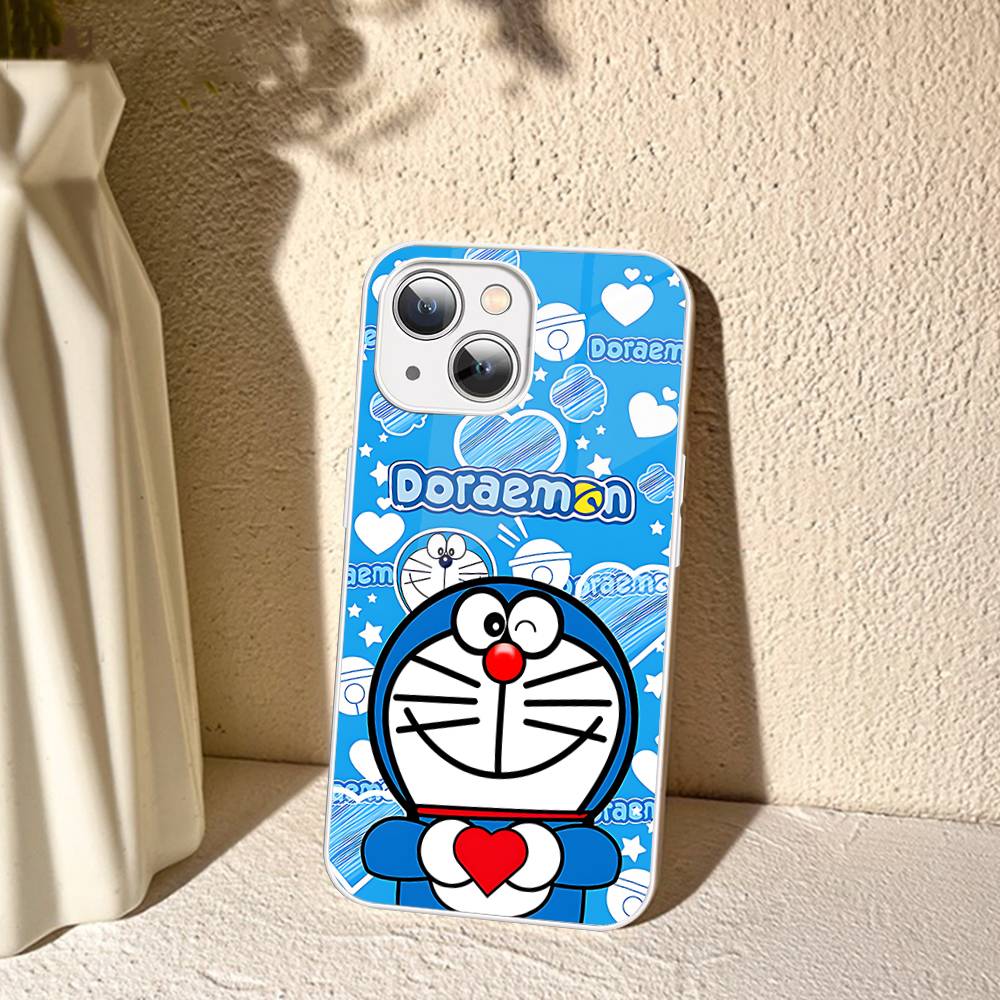 Cute Cartoon D-Doraemons Tempered Glass For Iphone 14 13 12 11 Pro Mini XS MAX 14Plus X XS XR Cover