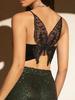 Crop Top Phumee  Butterfly Embroidery Mesh Velvet Sling  A1325