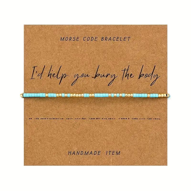 Браслет JYL TS Богемский плетеный азбукой Морзе с карточкой Призывает Тайну и Связь