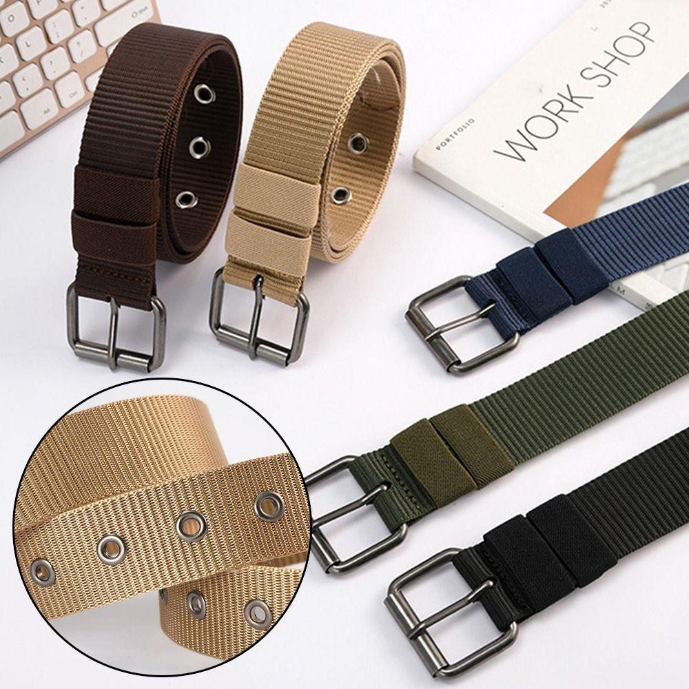 Pants Vintage Ladies Dress Strap Nylon Canvas Braided Belt Weave Waist Band Pin Buckle Waistband
