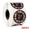 100-500PCS 1inch Round Flower Thank You Stickers Seal Labels for Gift packaging Decoration Stationery Sticker Custom Labels