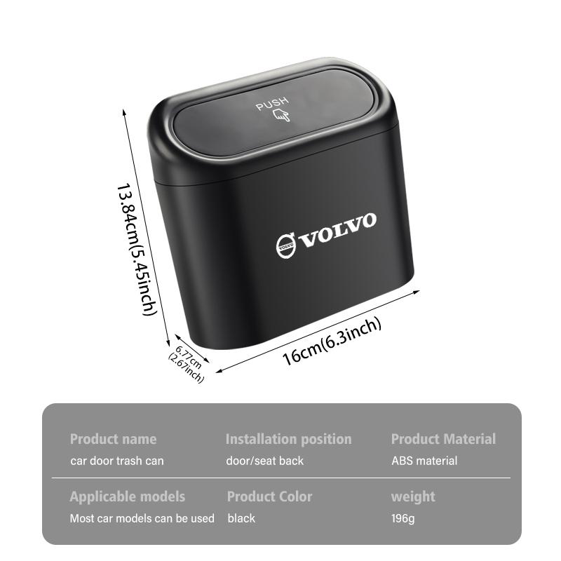 For Volvo Car Hanging Trash Bin Storage Box Auto Accessories S60 S80 S90 C30 XC40 XC60 XC70 XC90 V40 V60 V90 T6