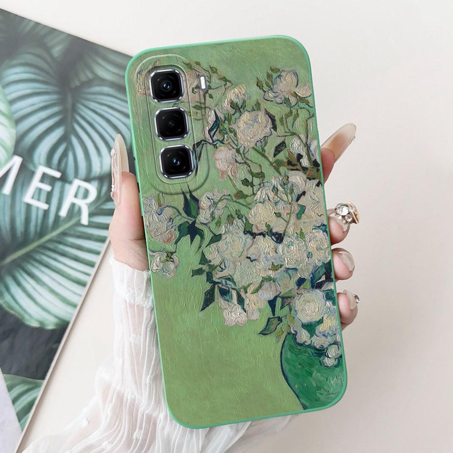 Для Infinix Hot 50 Pro+ Hot50 Pro Hot 50 Pro Plus 4G Чехол для телефона Мягкая силиконовая задняя крышка Любовь Сердце Девчачий Цветочный Рисунок Fundas