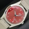 ВИНТАЖНЫЕ ЧАСЫ HMT JANATA С РУЧНЫМ ЗАВОДОМ, ИНДИЙСКИЕ, МУЖСКИЕ, АРАБСКИЕ, КРАСНЫЙ ЦИФЕРБЛАТ, a440960-4