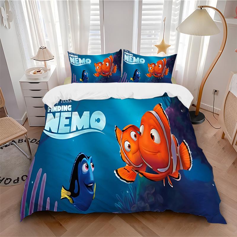 Nemo Adventure Print 3Pcs Bedding Setduvet Cover With 2 Bedropillowcase Home Birthday Gift