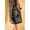 Women's Black Zippered Two-piece Cross Strap Hand Shoulder Bag