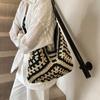 Beach Straw Bag New Hollowed-out Literary Pastoral Holiday Shoulder Bag Hand-woven Tote Bag