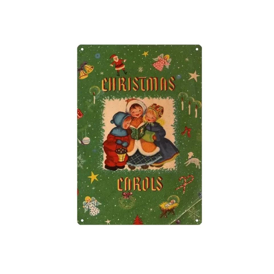 Винтажный металлический постер Рождественский эльф Металлические жестяные таблички Постеры Тарелка Красочный визуальный эффект Настенное искусство для Кафе Бара Офиса Клуба Паба