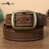 Мужской ретро кожаный ремень с пряжкой-штифтом из натуральной кожи и из коровьей кожи высшего слоя, модный корейский стиль, медная пряжка, брючный ремень