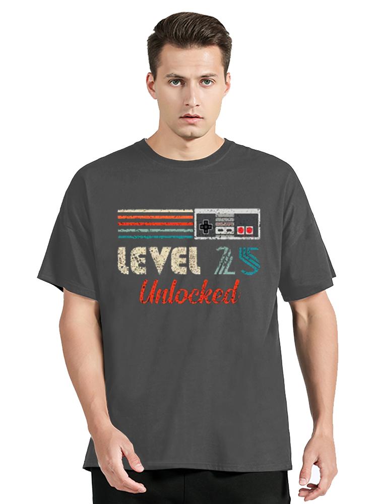 Unisex Tshirts Unlocked Level 10 20 30 40 50 60 Birthday Boy Video Game Controller Hipster Cotton Tee Shirt T Shirt Gift Clothing