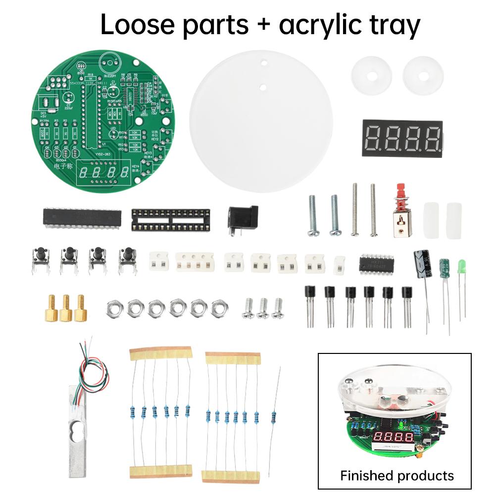 Electronic Scale DIY Kit 1KG Digital Tube Electronic Scale HX711 Chip Based on 51 Microcontroller Soldering Practice Kit DC 5V