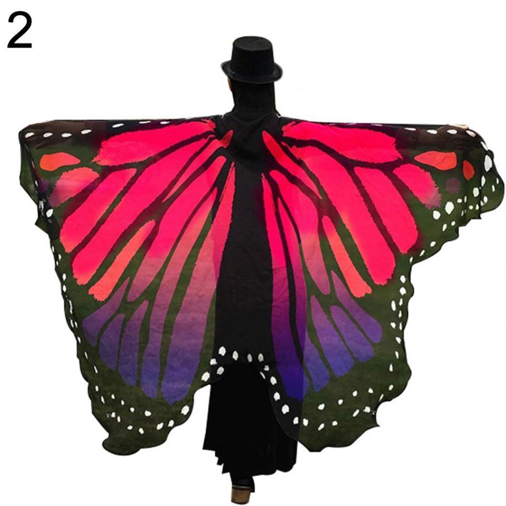 Fashion Butterfly Wing Beach Towel Cape Scarf for Women Christmas Halloween Gift ADM