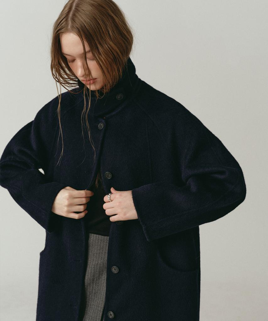 LOSSYROW Classic Single Long Coat Navy