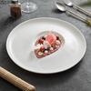 Creative White Steak Plate Party Dinner Salad Dessert Plate Home Kitchen Ceramic Plate Restaurant Main Dish Round Tableware