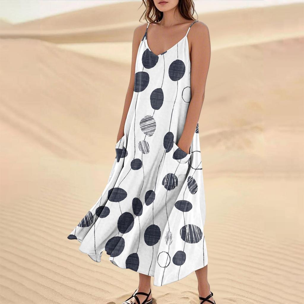 Женское летнее платье, повседневные свободные длинные пляжные платья для отдыха
