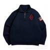 Men Women Oversized Zip Up Hoodie Stand Collar Embroidery Sweatshirt Casual Streetwear