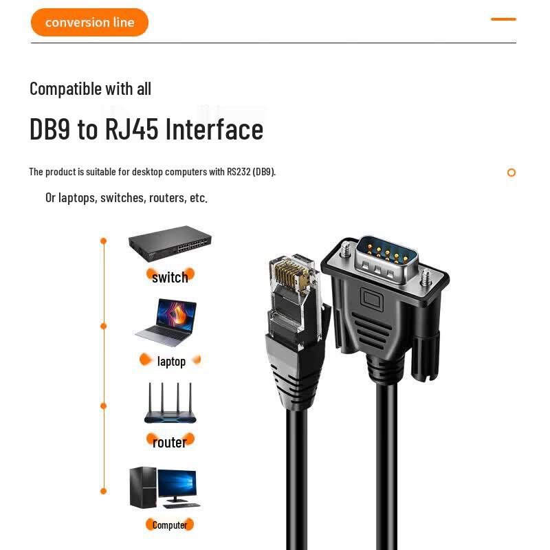 Кабель-консоль RS232 Serial RJ45 на DB9 Male
