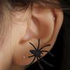 Серьги-гвоздики в стиле панк, металлические серьги-гвоздики в форме паука, мужские серьги-гвоздики в форме паука, ювелирные изделия