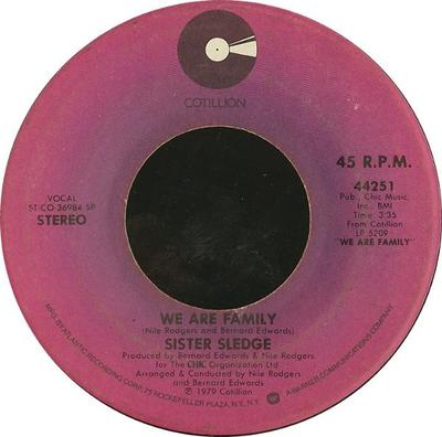 7-дюймовая пластинка SISTER SLEDGE - We Are Family 44251 Cotillion 1979 США Соул/Фанк Б/у