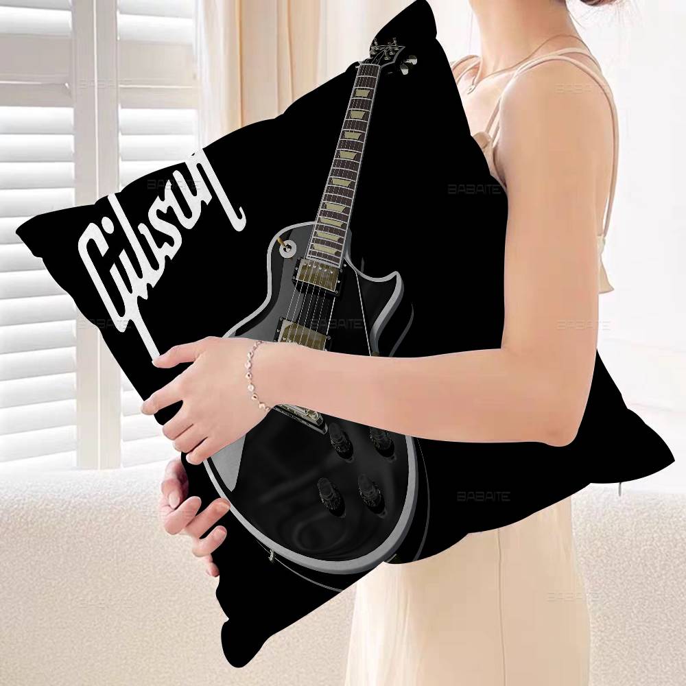 Чехол для подушки с логотипом гитары Gibson Наволочка Обивка Диван Плед Декор для дома Чехол для подушки
