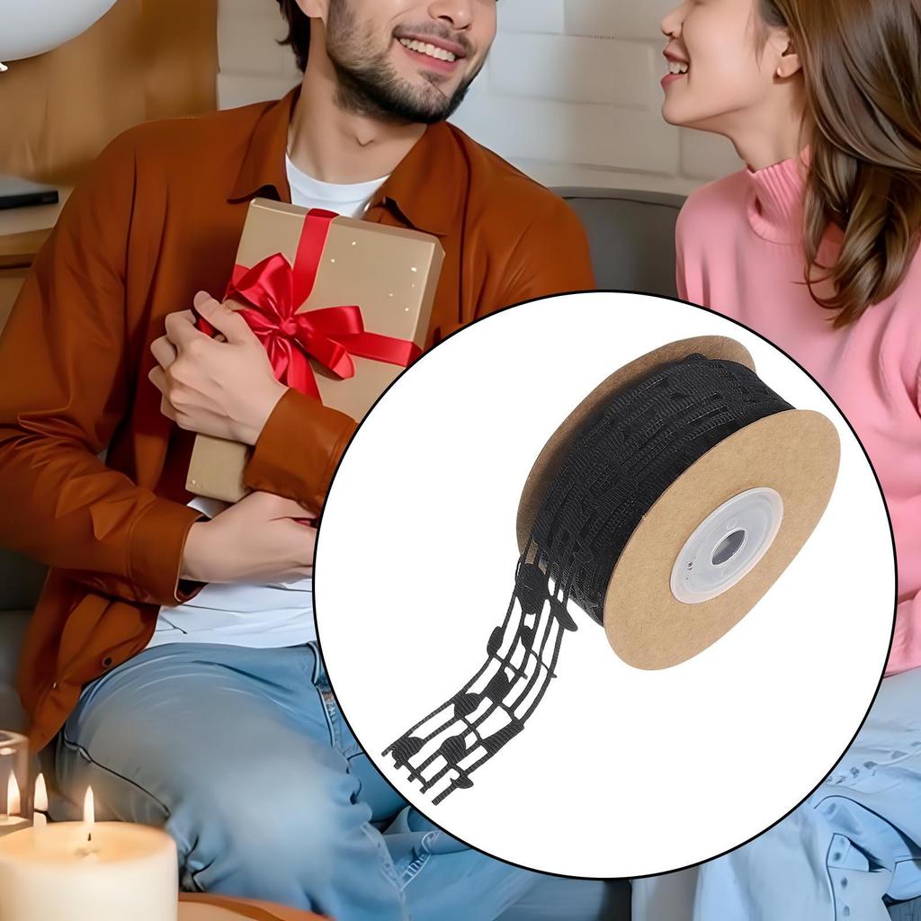 3 см x 9 м (1.18"; 10 ярдов), Декоративное ажурное полотно с нотной записью для DIY-проектов,
