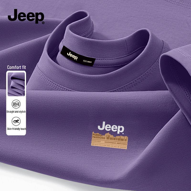 Jeep Мужская футболка из чистого хлопка с коротким рукавом