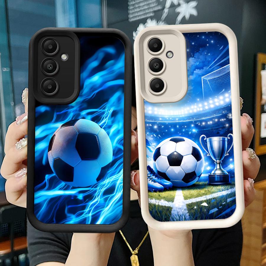 Крутой синий чехол для телефона с футбольным дизайном для Samsung Galaxy A16 A34 A35 A36 A12 A13 A26 A32 A56 A15 A53 A54 A51 A73 A71 A72 A23