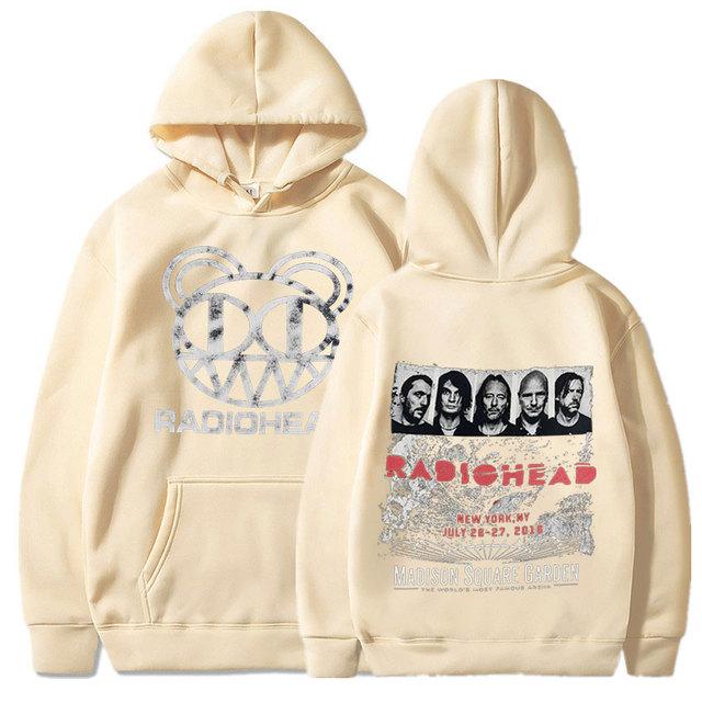 Толстовка с капюшоном Radiohead Vintage Print для мужчин, свободные хлопковые толстовки с капюшоном, хип-хоп-линия в стиле нью-йоркского тура, рок-группа, музыкальный альбом, свитшот
