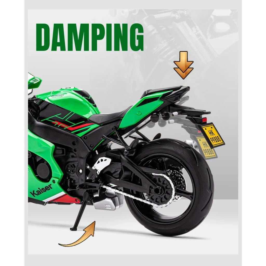 1/12 Kawasaki Ninja ZX10R литой под давлением мотоцикл модель игрушечная коллекция транспортных средств звук и свет внедорожный мотоцикл игрушки автомобиль