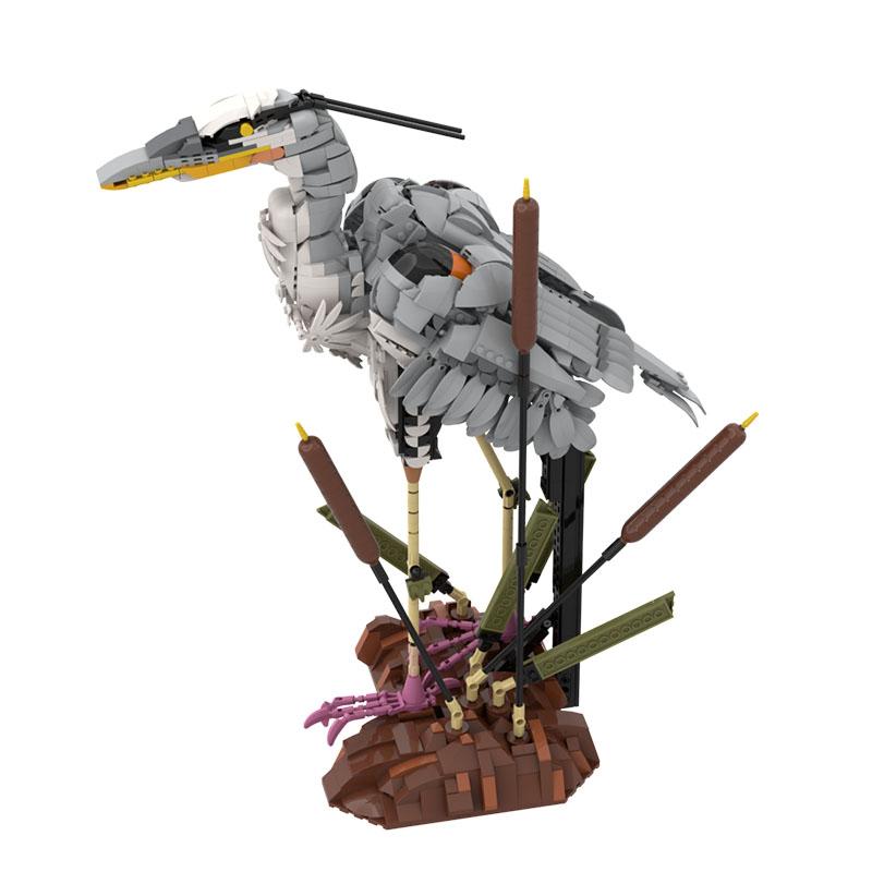 Gobricks MOC Серая цапля Модель из кубиков The Killer Queen - Птица-секретарь Строительные блоки Игрушки Подарки