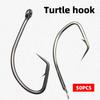 50 шт. Набор рыболовных крючков Turtle Snakehead, специализированные крючки для сома и угря с загнутым концом, оптовая упаковка