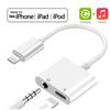 Lightning To 3.5 Mm Dual Ports Dongle Charger Headphone Adapter Jack&AUX Audio 3.5 Mm Earphone Accessory for IPhone IPad
