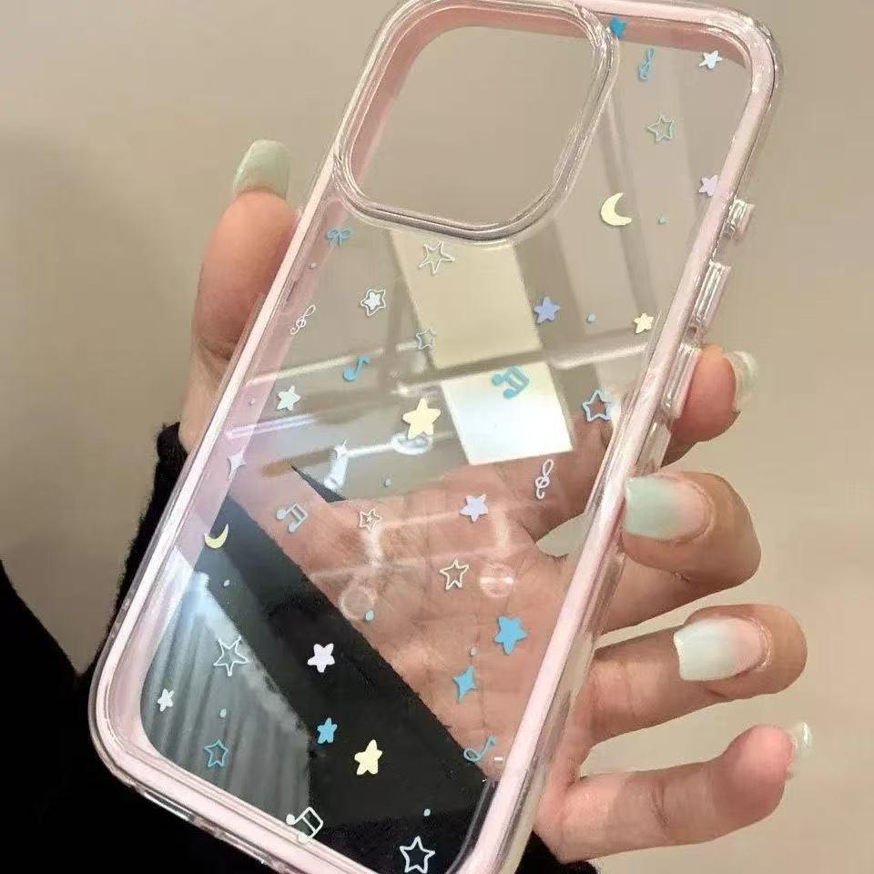 Мягкий чехол двойного назначения "Музыкальная нота Звезда" для Apple 11, 13 Pro, 14, 15, 16, 17 Pro Max.