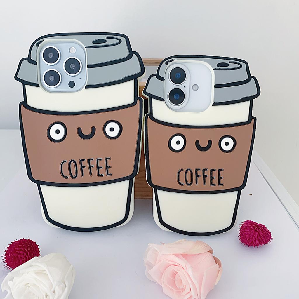 Силиконовый чехол для телефона с изображением кофейной чашки, защитный чехол для iPhone 13/14/15/16 Pro Max