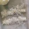 2 шт. Свадебная подвязка Кружево Бусины Вышивка Цветок Сексуальные подвязки Женские/Девушки/Невесты Кольцо на бедро Свадебное кружевное кольцо на ногу Петля