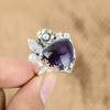 Натуральный африканский аметист цветок модное кольцо обещания ручной работы ювелирное изделие серебро 925 пробы