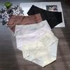 Women's Thin Anti Bacterial Lace Semi Adhesive Non Trace Sexy Low Rise Breathable Briefs