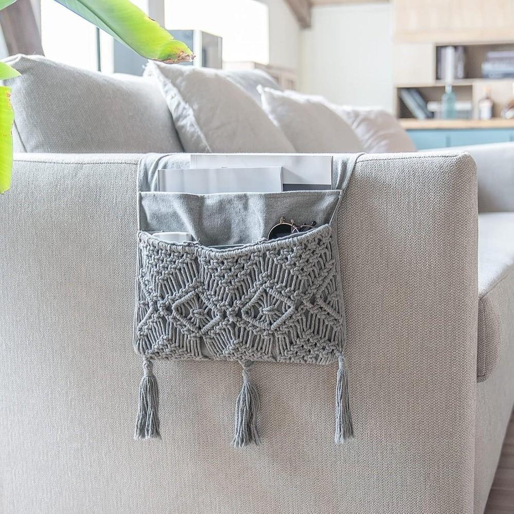 Bohemian Style Sofa Cover Side Pockets Space Saver Sofa Hanging Storage Bag  Remote Control