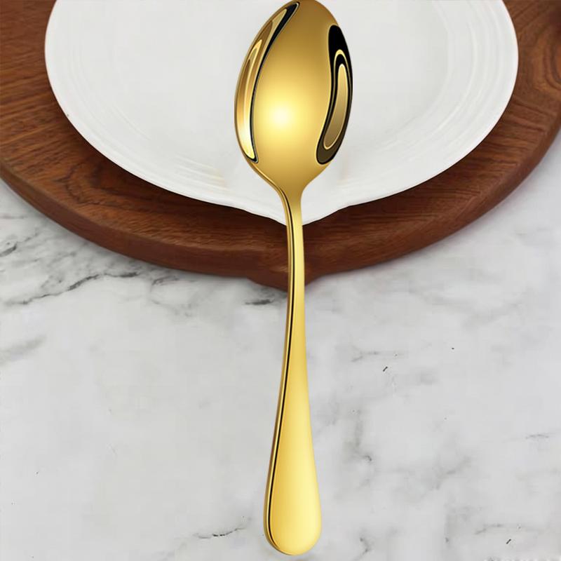 4/8/12pcs 1010 Series Stainless Steel Dessert Spoons Are Suitable for Desserts Such as Restaurants Ice Cream Cakes and Yogurt4