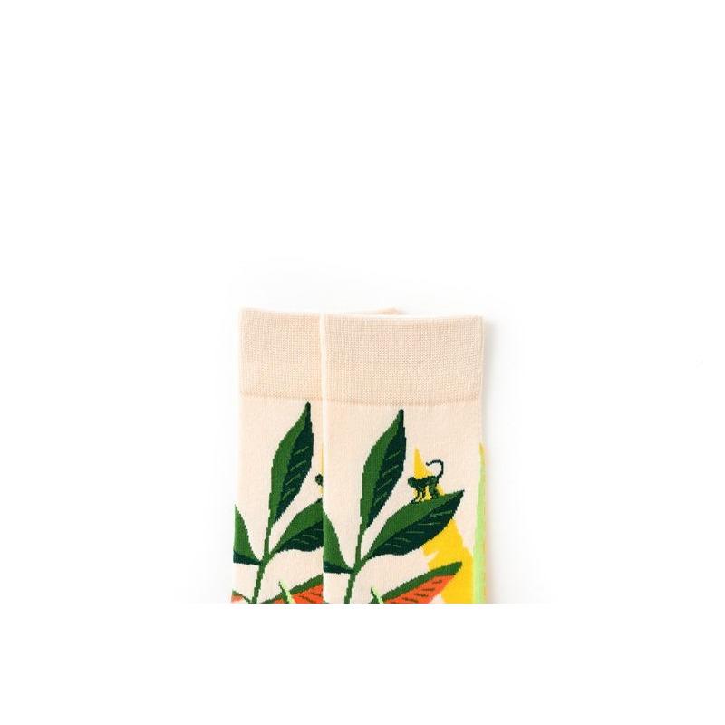 Мужские и женские пары носки чулки средней длины весенний тренд масляная живопись