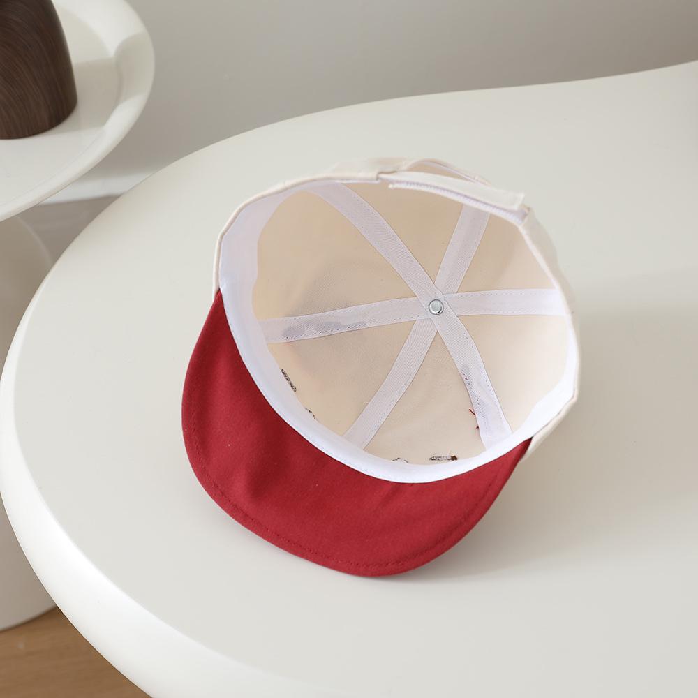 Детская весенне-осенняя бейсболка для девочек с милым котенком и бантом, с мягким козырьком, солнцезащитная шляпа для младенцев и малышей, дизайн с цветовыми блоками